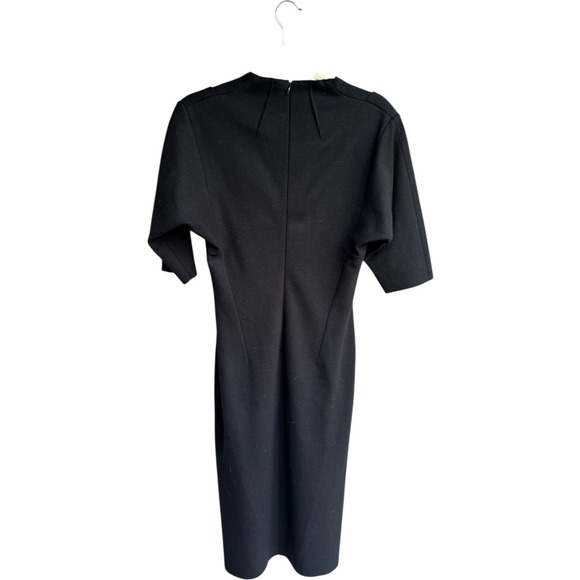 Brioni‎ Black 100% Wool Bodycon Sheath 3/4 Sleeve Dress Size 6 Or 42 Made Italy - Picture 2 of 12